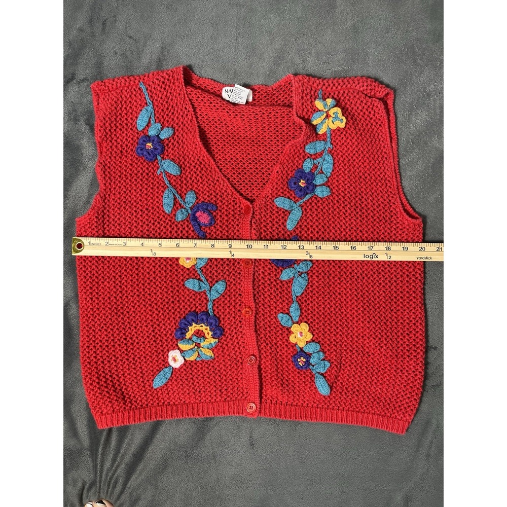 Napa Valley Women's Knitted Floral Sweater Vest - Picture 6 of 9